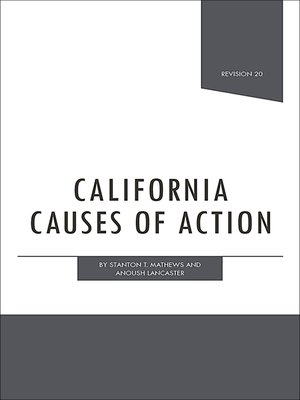 cover image of California Causes of Action